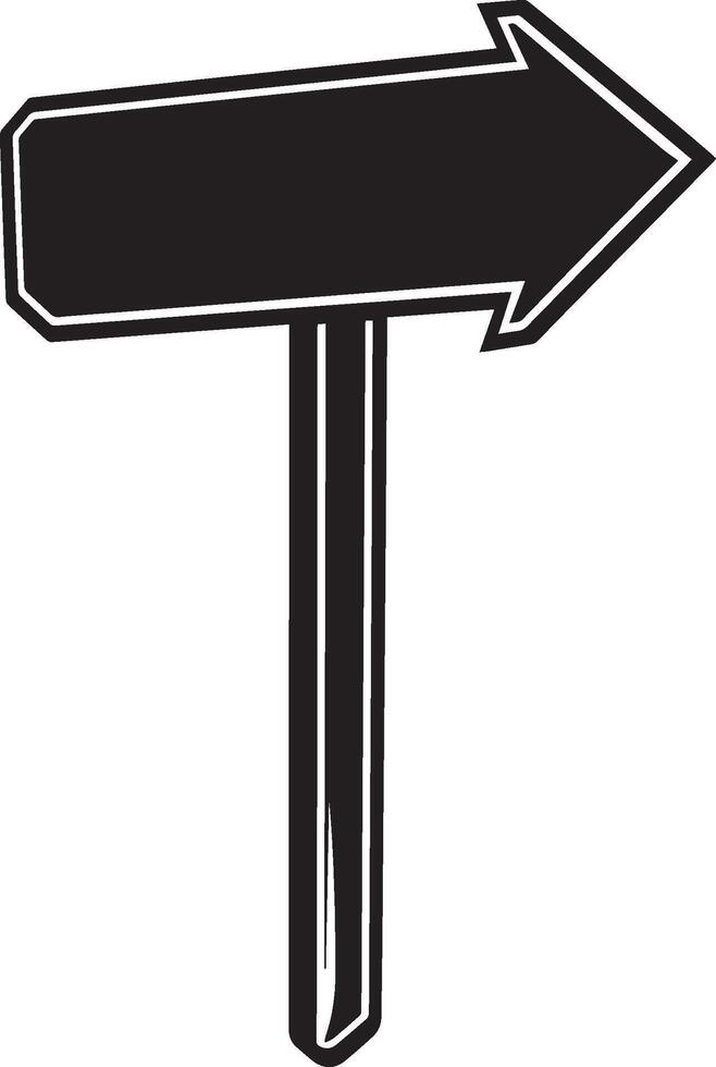 arrow sign board clean simple silhouette black vector