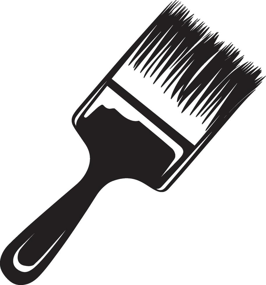 Paint brush clean simple icon linear black vector