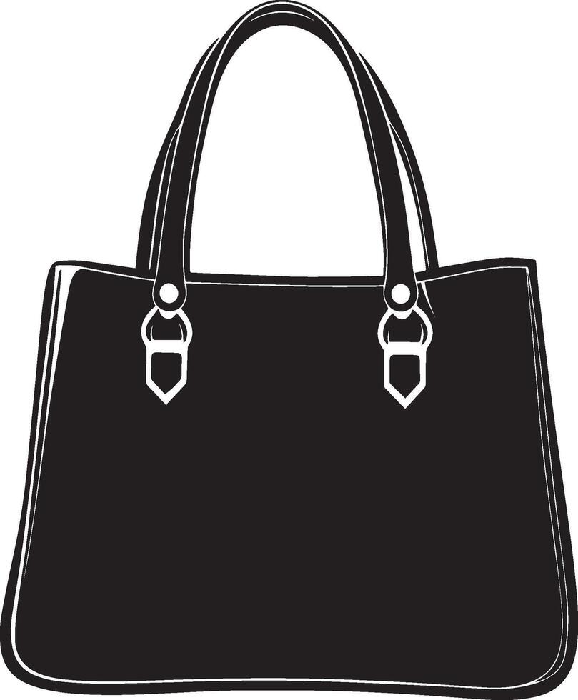 Lady's handbag clean simple icon silhouette black vector