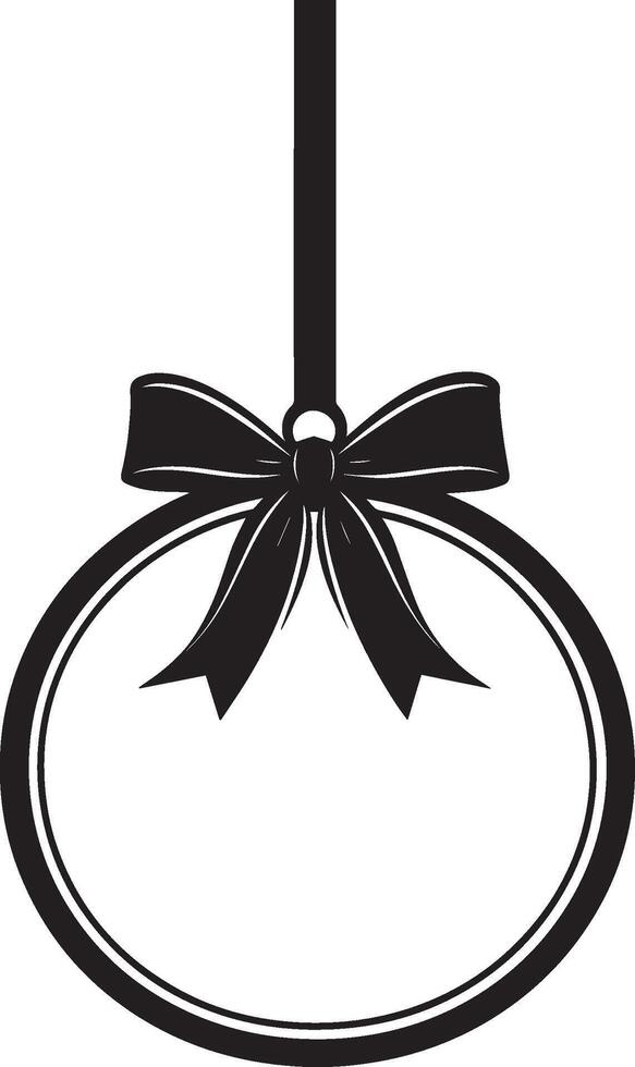 Round circle Sale tag with ribbon hanging clean simple icon black vector