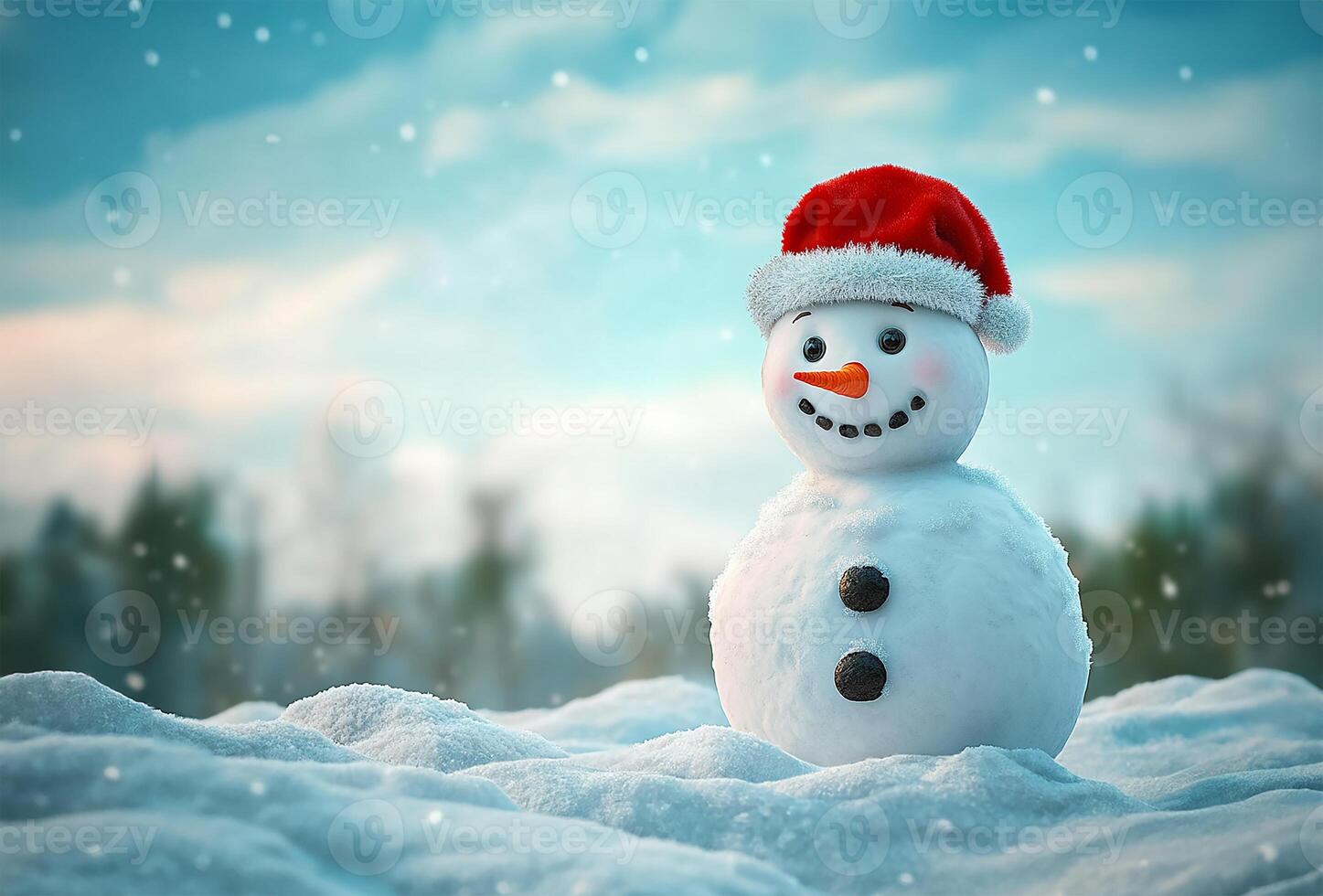 Snowman with red hat, Christmas theme photo