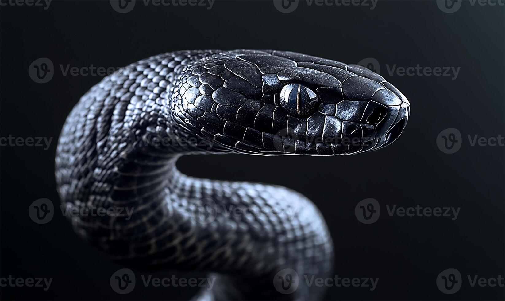 Capturing snakes intensity, black photo
