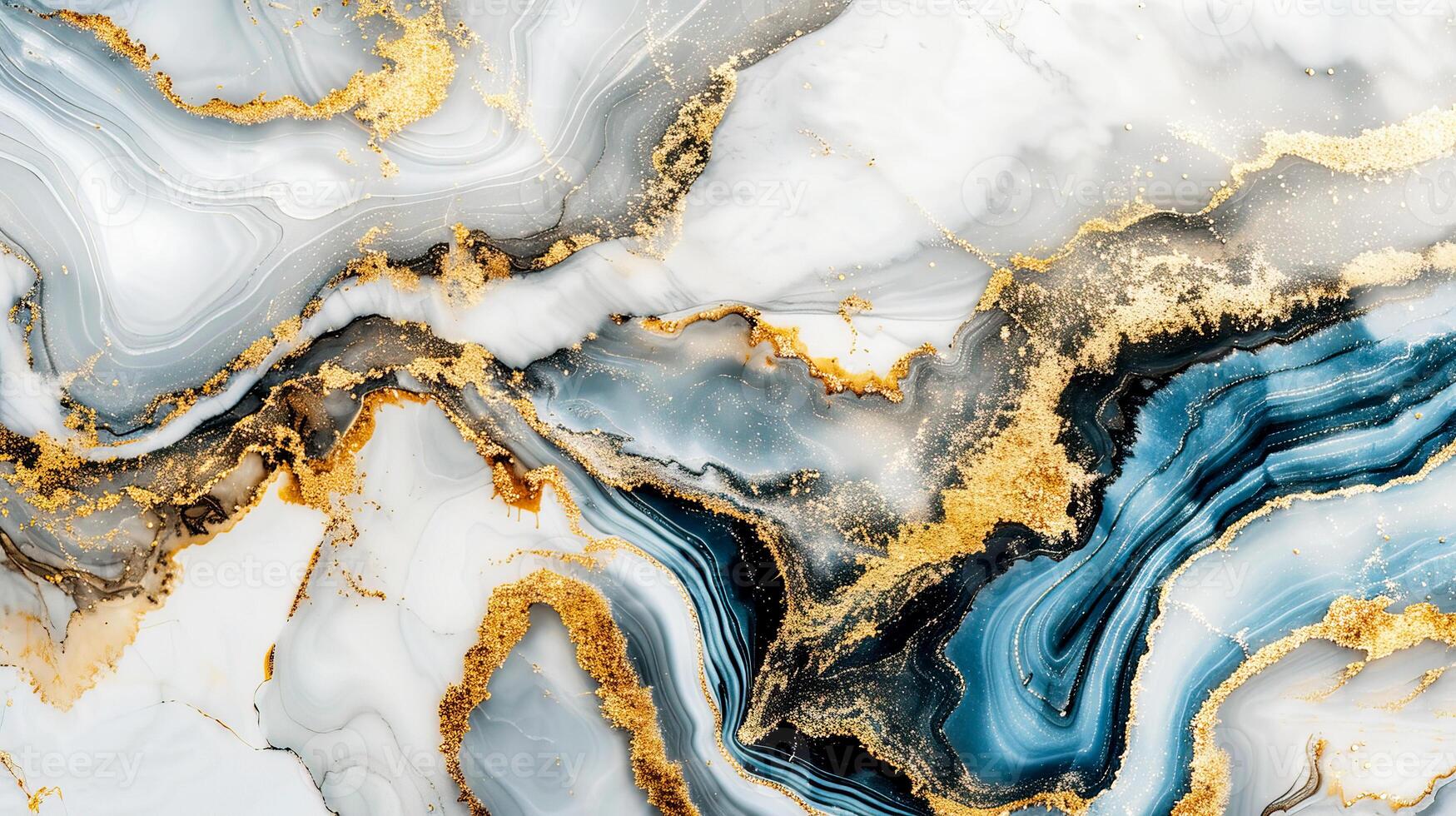 Elegant marble texture with rich golden veins and soft blue tones, perfect for backgrounds and stylish design projects. photo