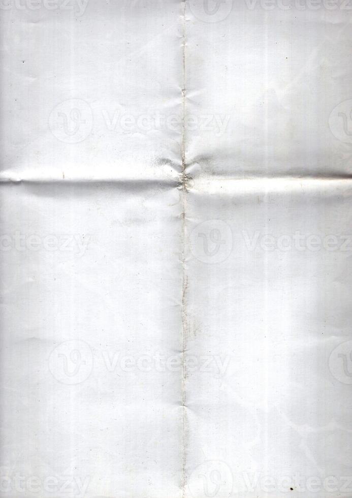 Interesting texture of old paper, soiled and damaged, as well as darkened by time and use, on a white background. Unique vintage texture of old paper which is approximately 60-70 years old. photo