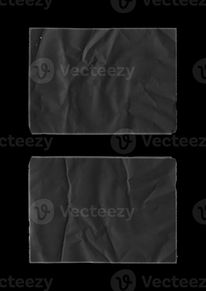 black and white cashier receipt paper. isolated, Crumpled receipt paper on white background with clipping path photo