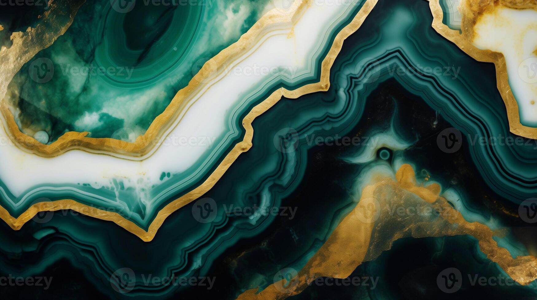 A close up of a green and gold marble wall photo