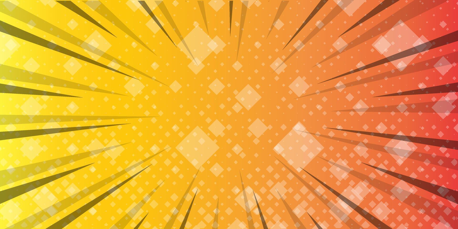 Vintage pop art yellow background vector