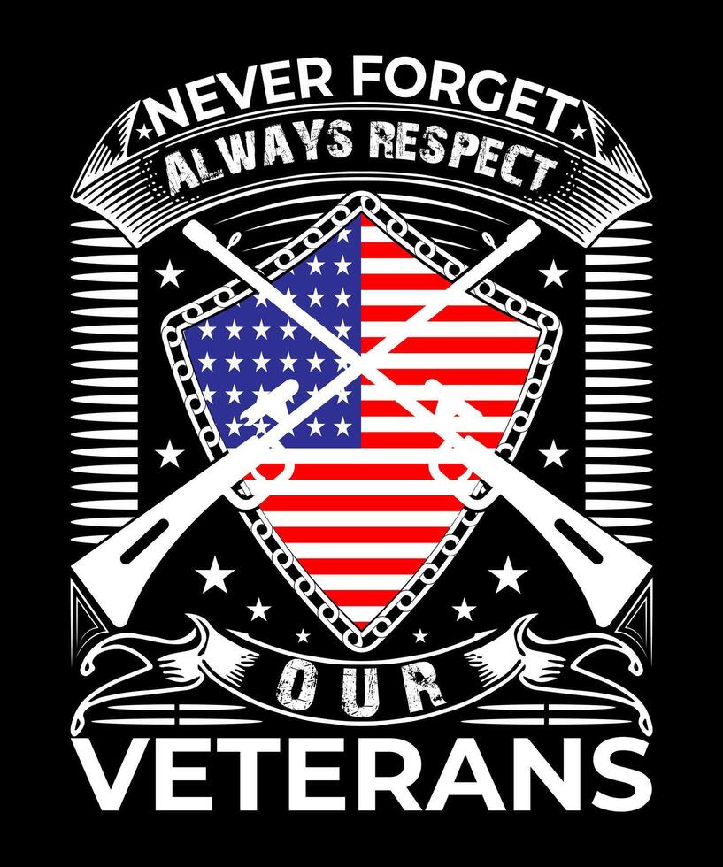 Veteran T Shirt Design with USA Flag vector