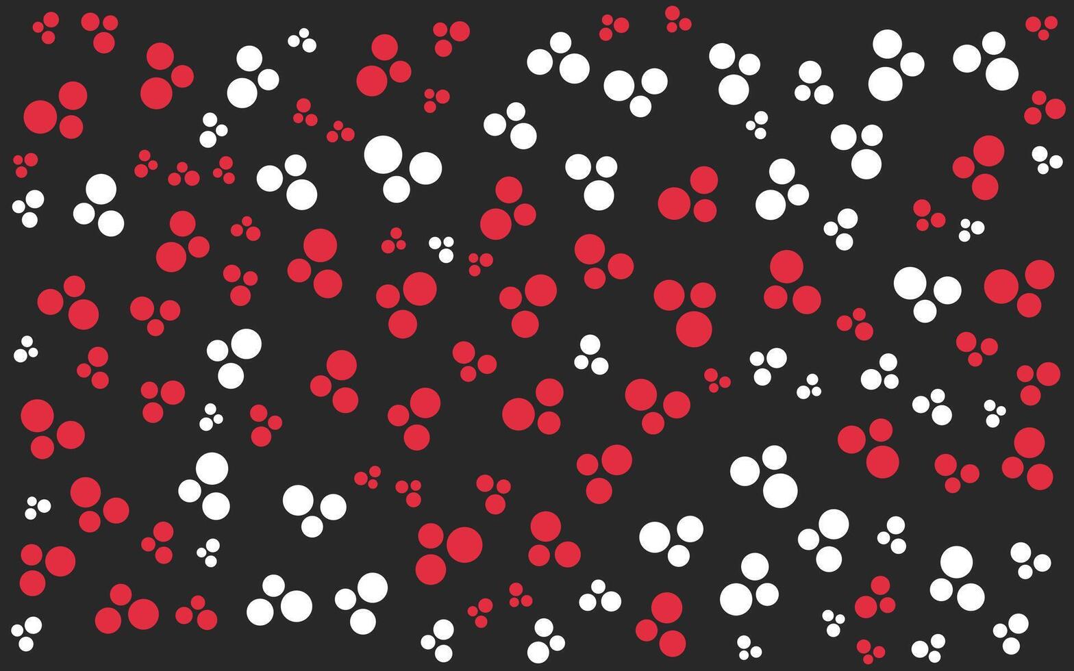 A black and white pattern with red and white dots vector
