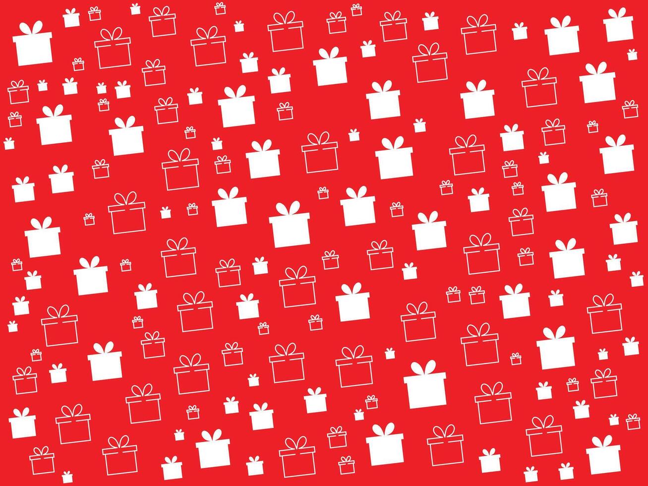 A red background with many gift boxes vector