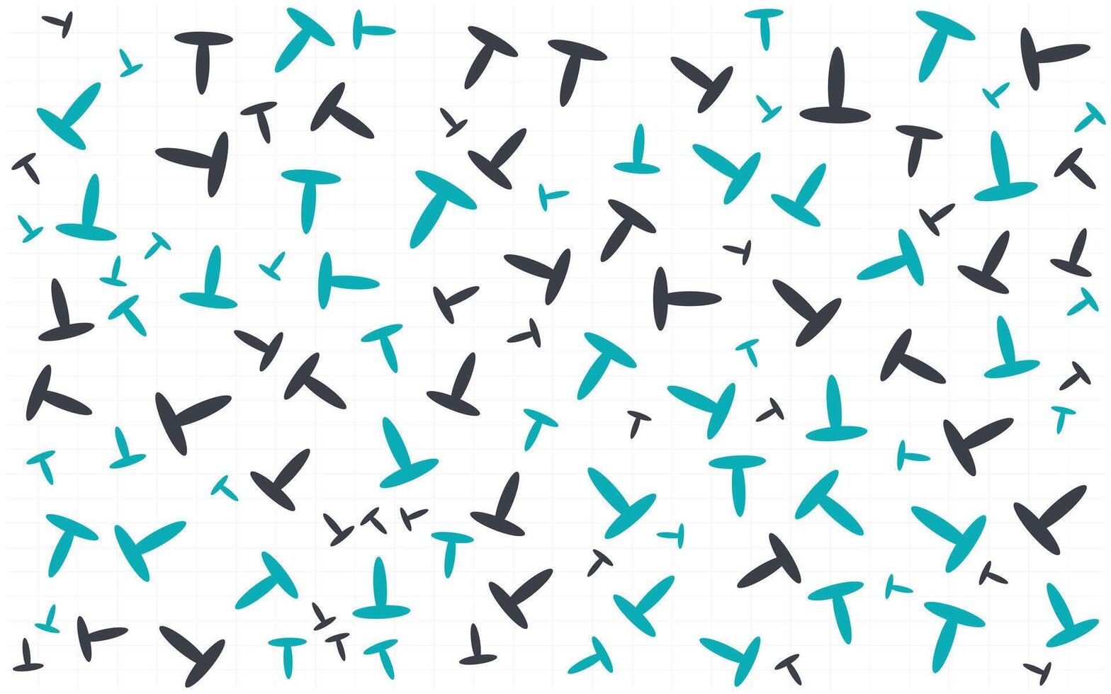 A pattern of blue and black birds on a white background vector