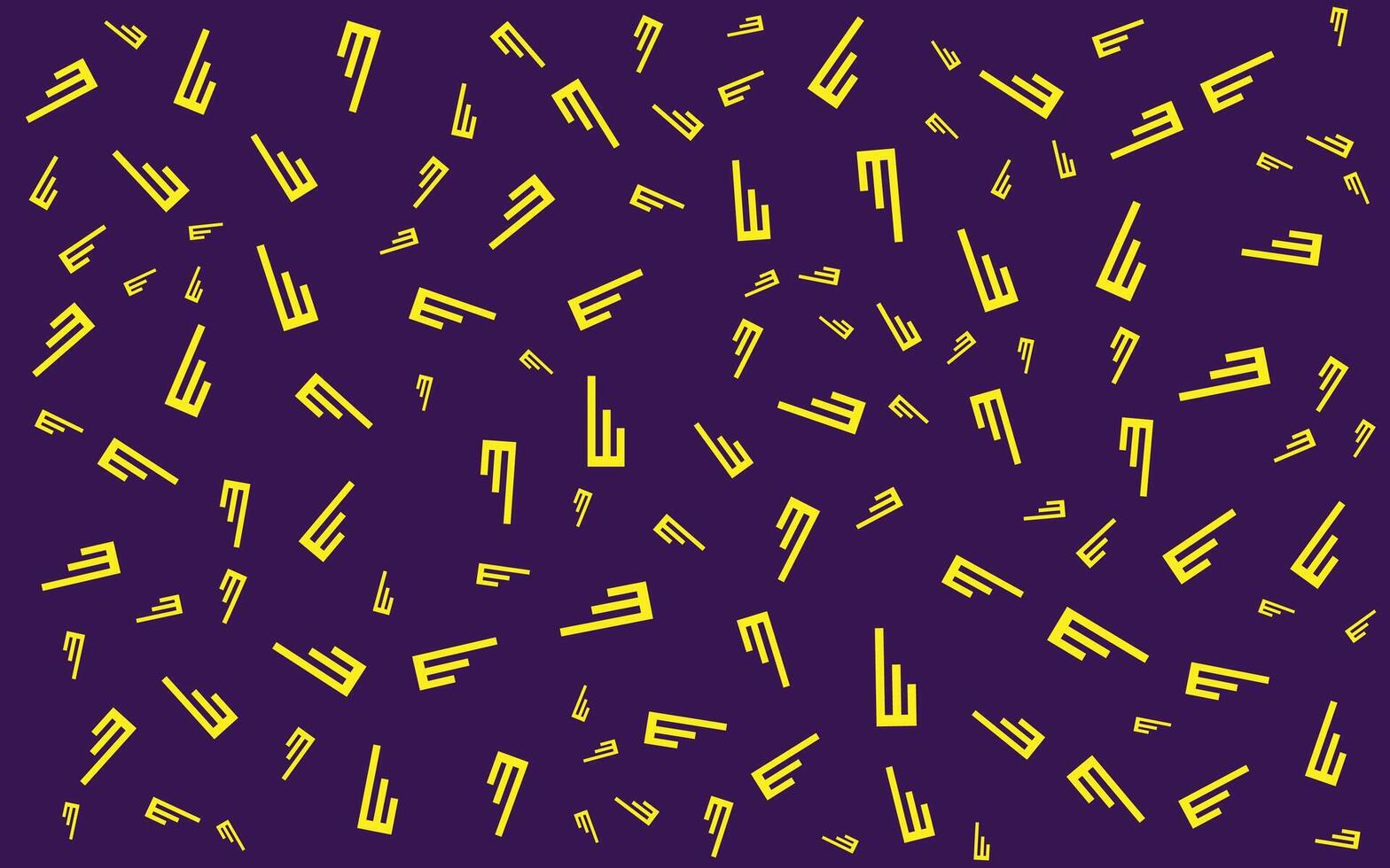 A purple background with yellow symbols on it vector
