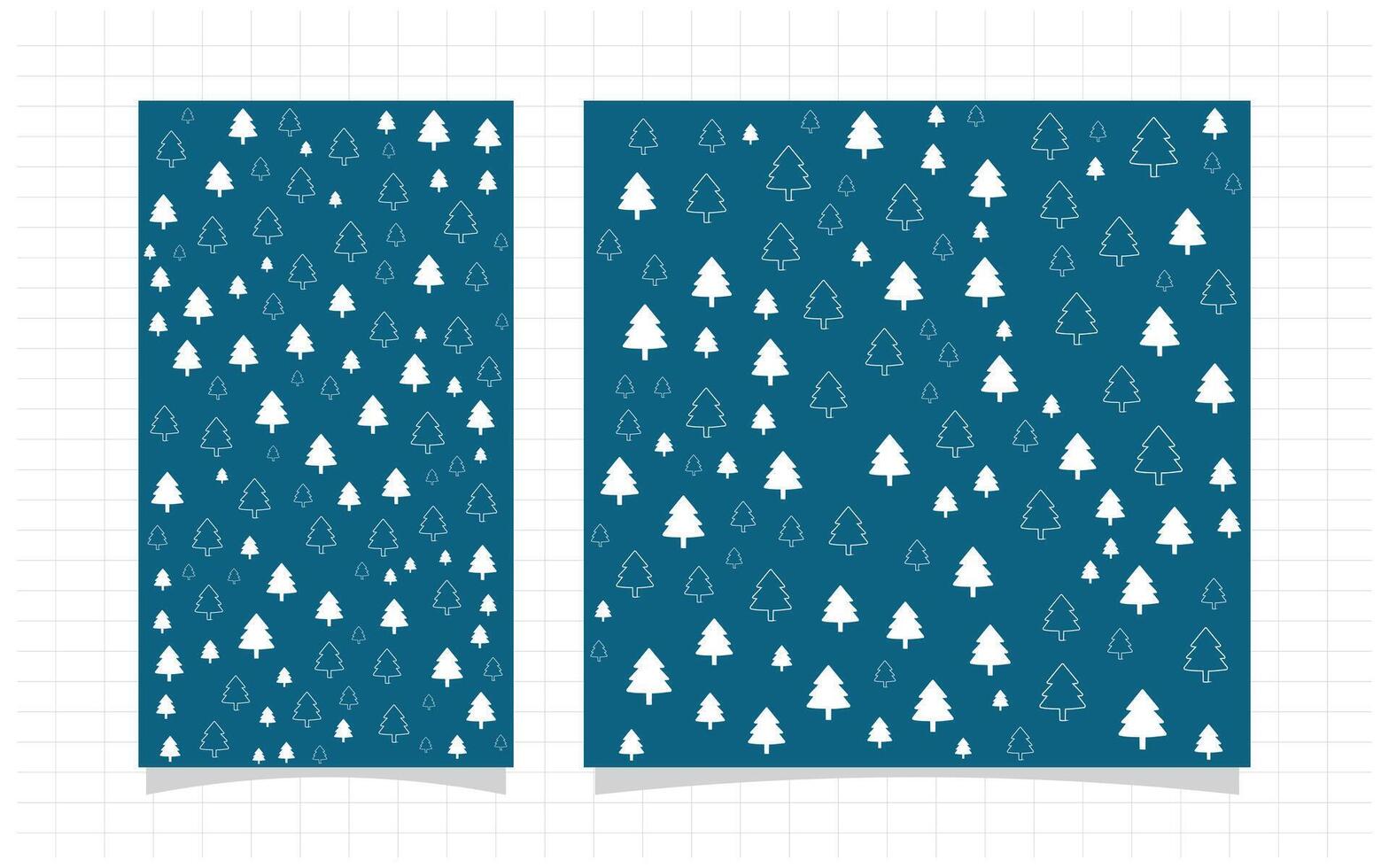 Two blue and white christmas trees on a blue background vector
