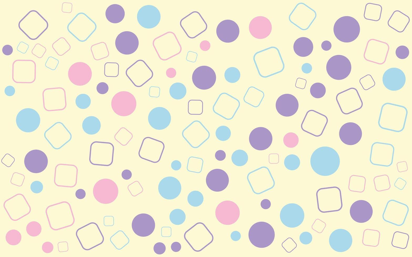 A pattern of pink and blue polka dots on a yellow background vector