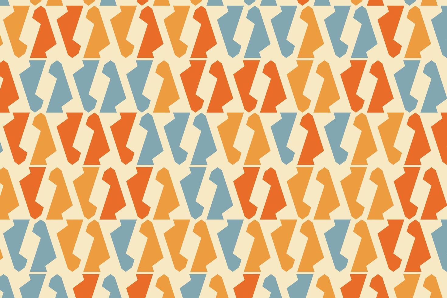 A pattern with orange, blue and white shapes vector