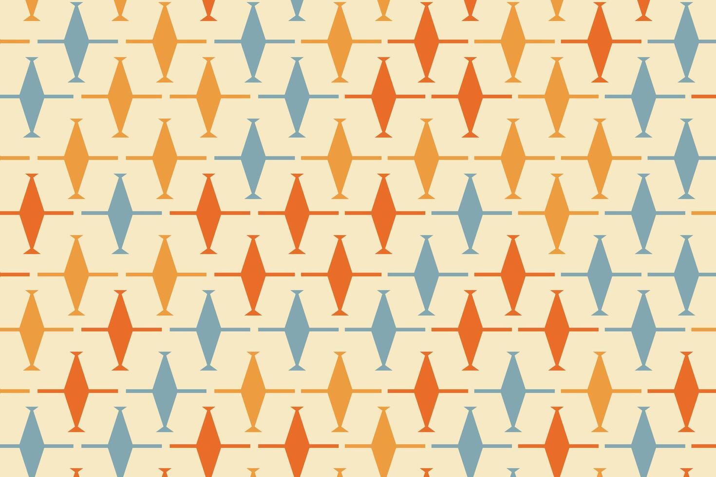 A pattern with orange and blue triangles vector