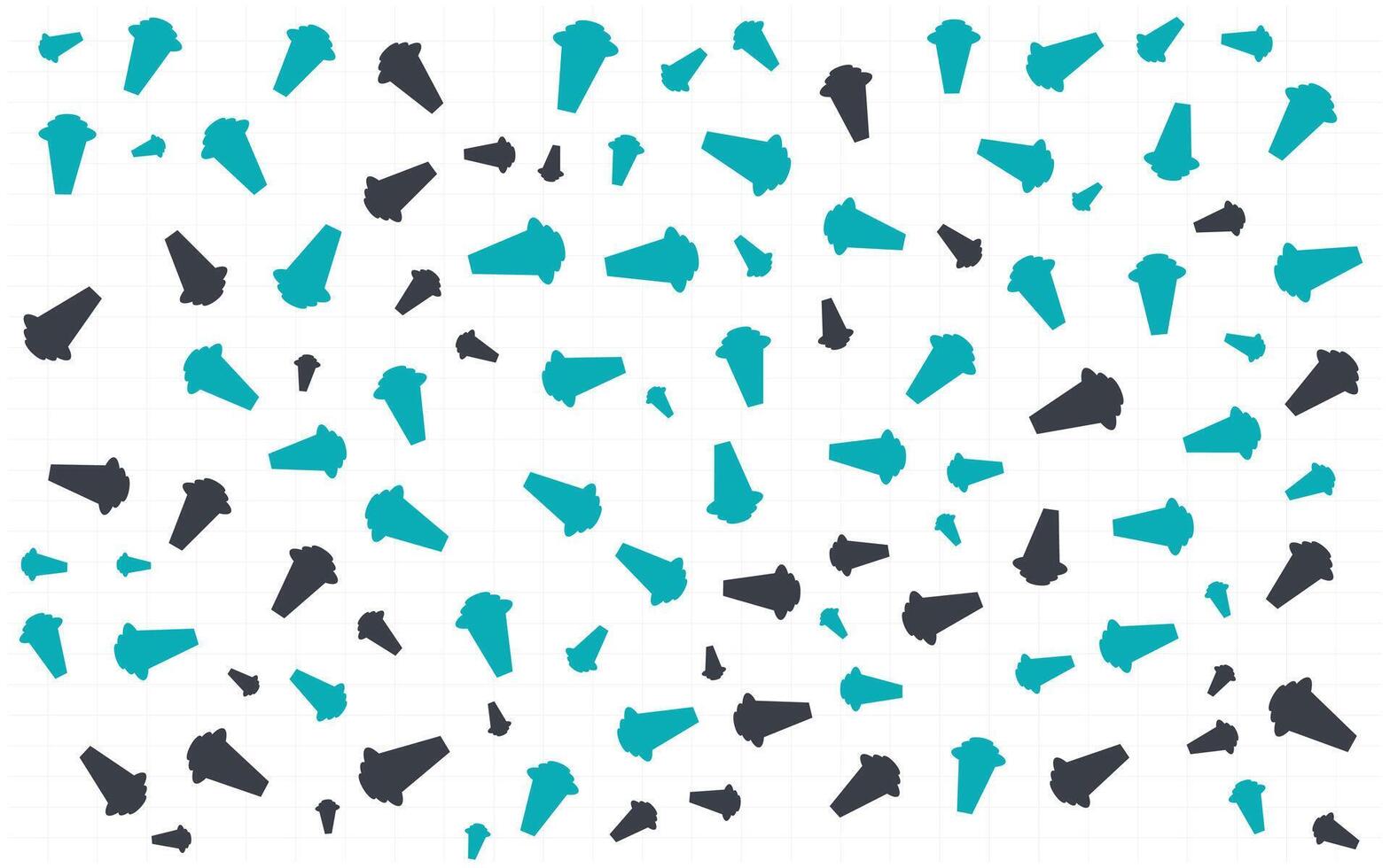 A pattern of blue and black shapes on a white background vector