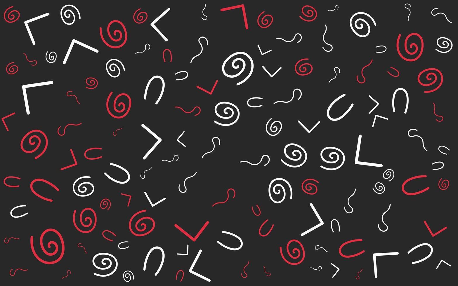 A black and white background with many different shapes vector