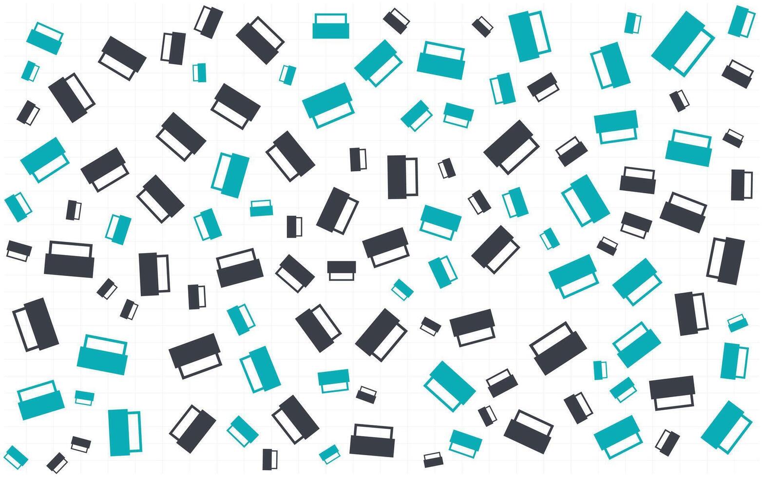 A pattern of books and squares on a white background vector