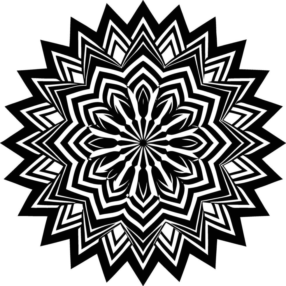 Mystical Symmetry Mandala Coloring Book Page. vector