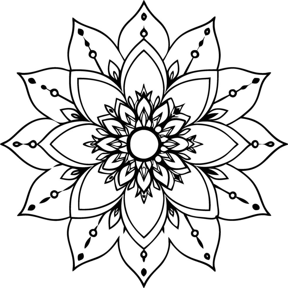 Easy Mandala Coloring Book Pages vector
