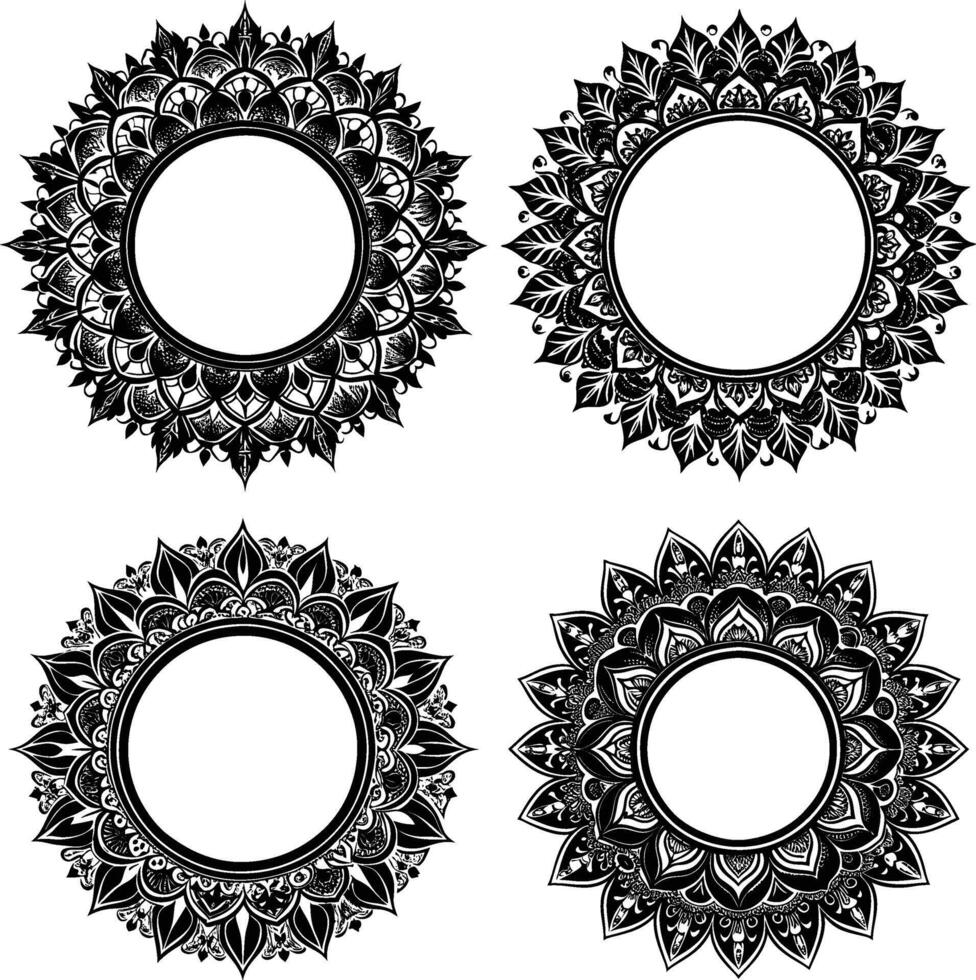 border flower ornament mandala vector
