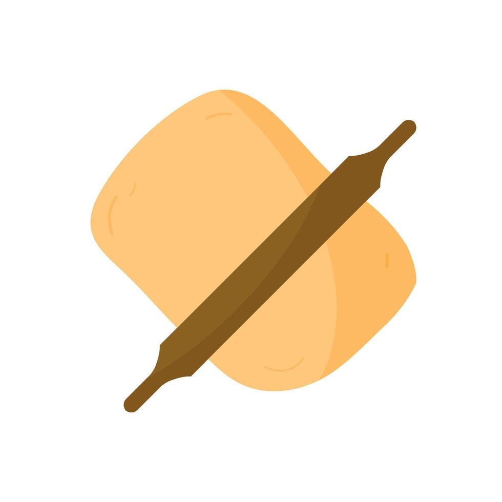 Rolling pin and dough icon. vector
