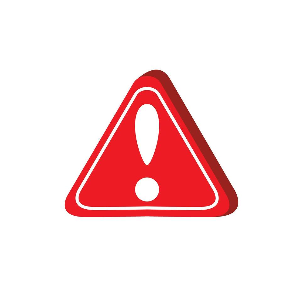 Exclamation mark 3d. Caution alarm, danger sign. Attention symbol. Warning and attention icon. vector