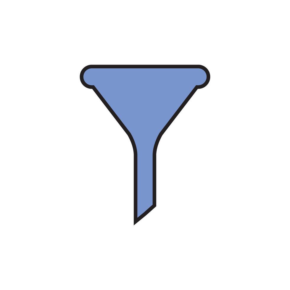 Filter button web shape icon, filtering symbol, funnel sign vector