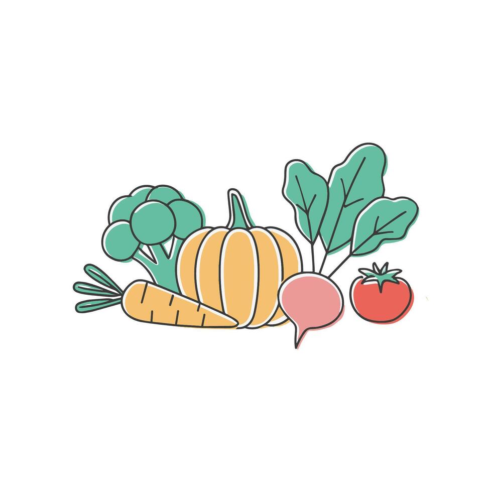 vegetables and fruits icon illustration vector