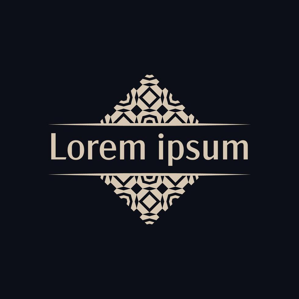 luxury logo design template frame pattern vector