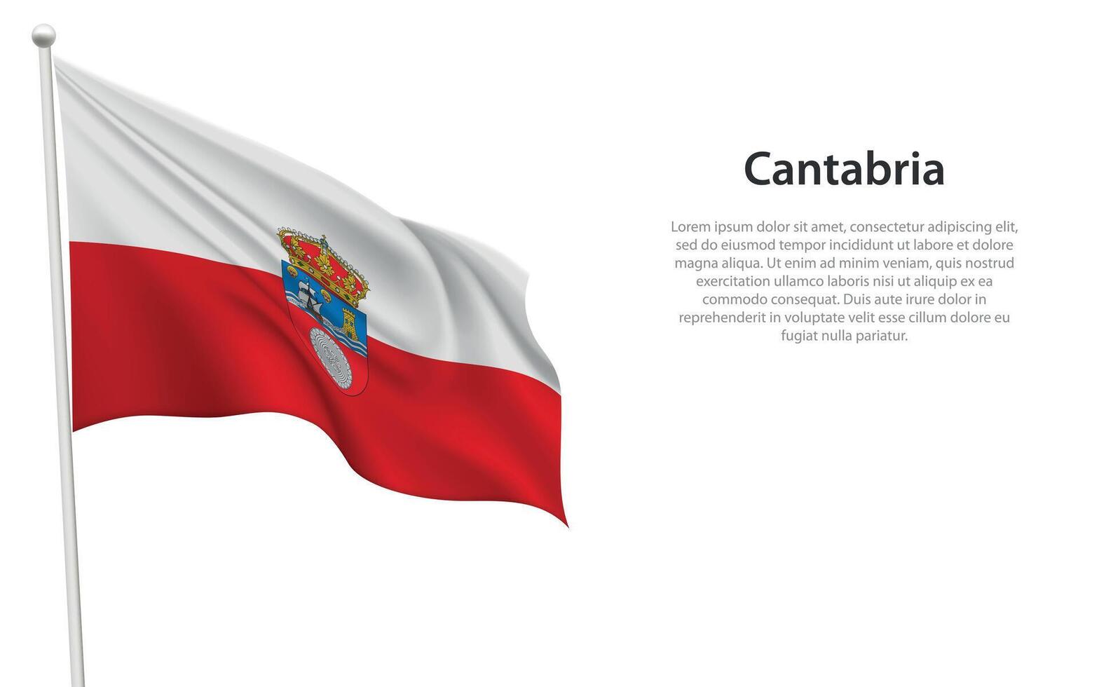 Isolated waving flag Cantabria vector