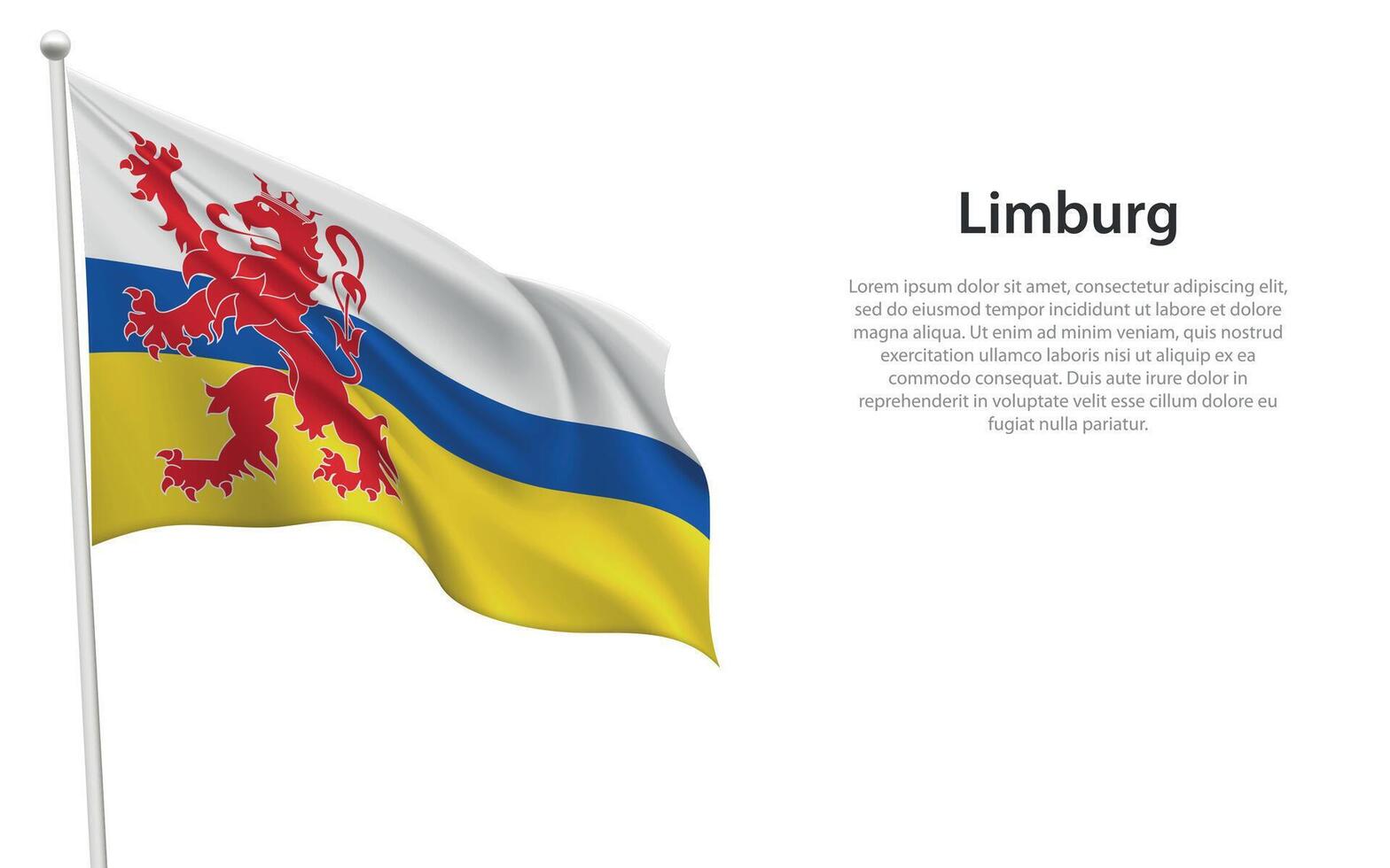 Isolated waving flag Limburg vector