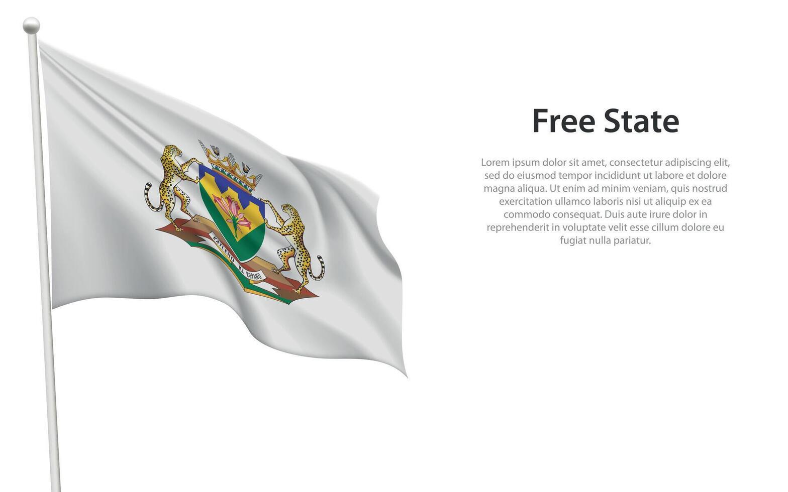 Isolated waving flag Free State vector