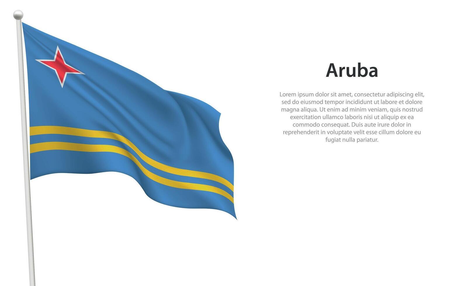 Isolated waving flag Aruba vector