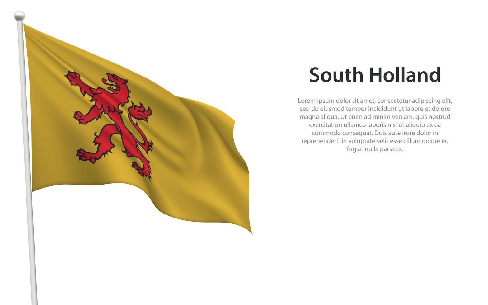 Isolated waving flag South Holland vector