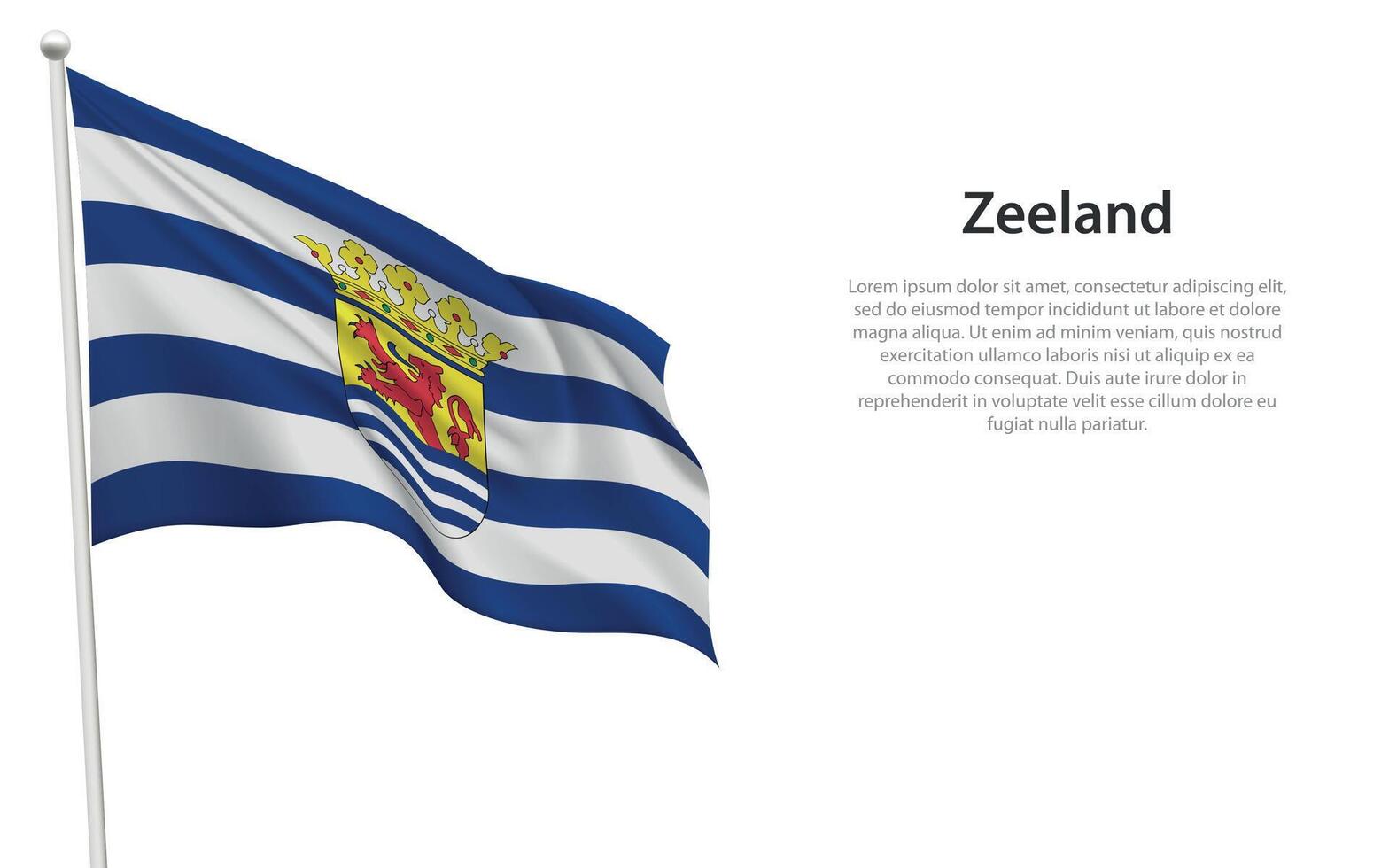Isolated waving flag Zeeland vector