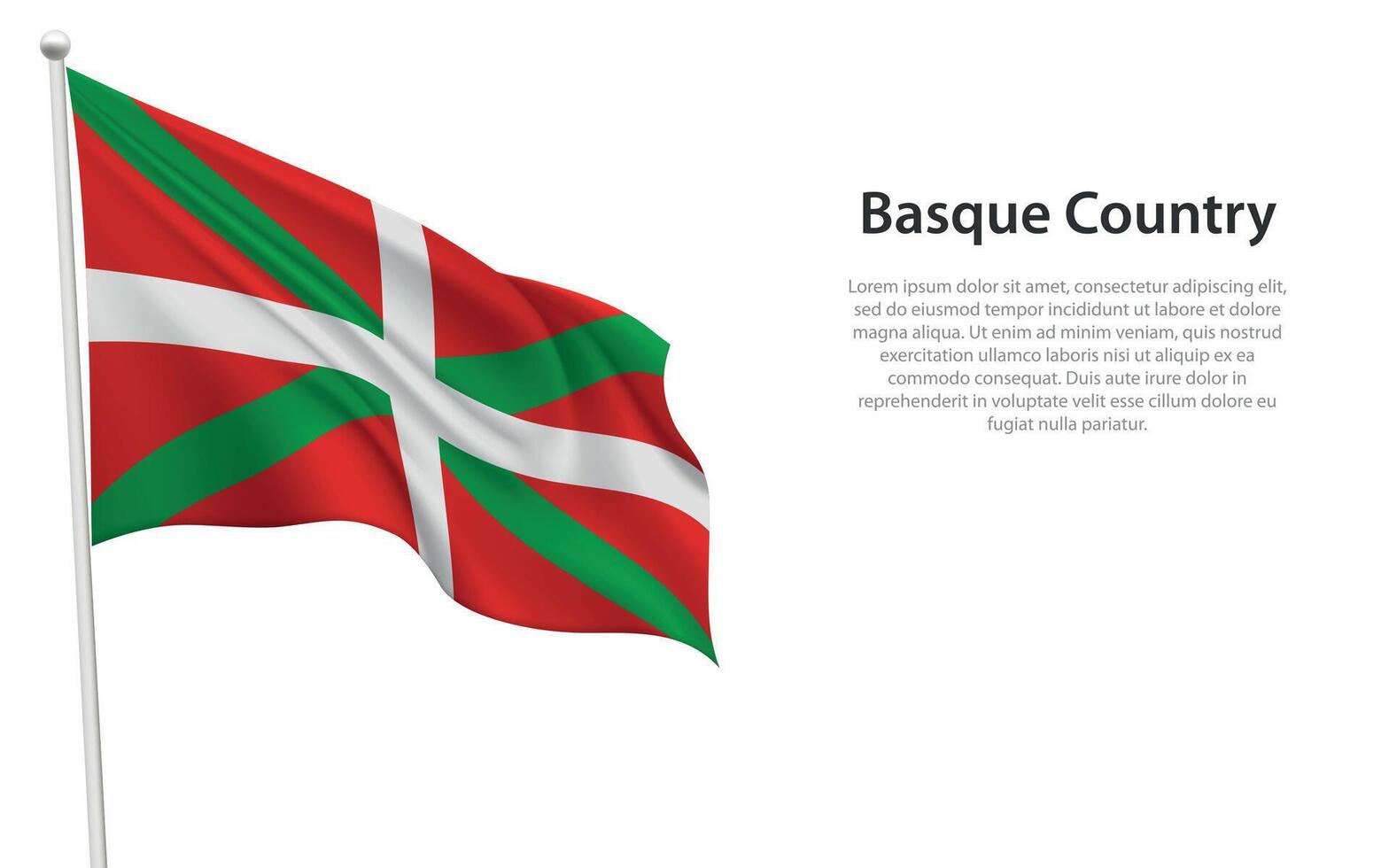 Isolated waving flag Basque Country vector
