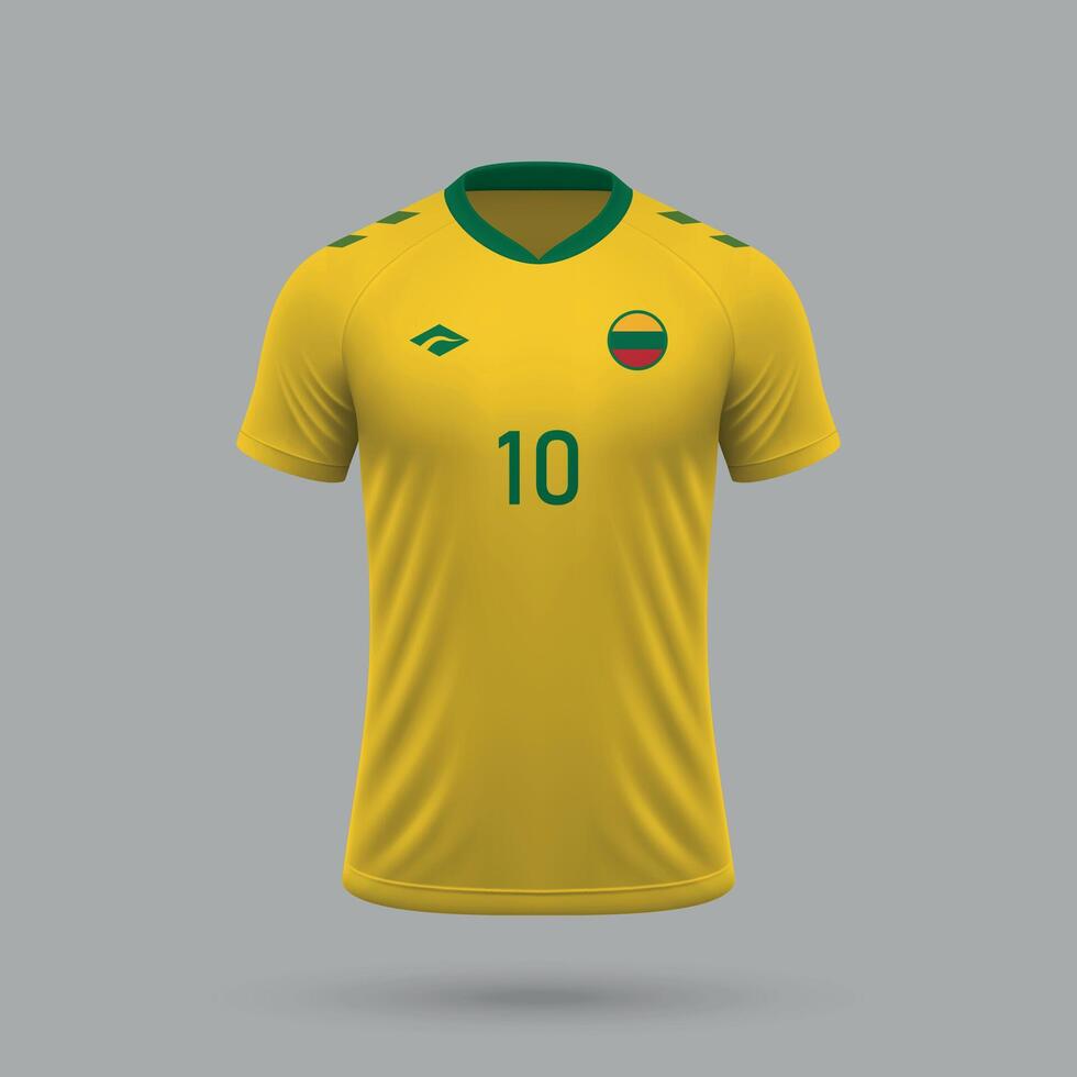 3d realistic soccer jersey Lithuania vector