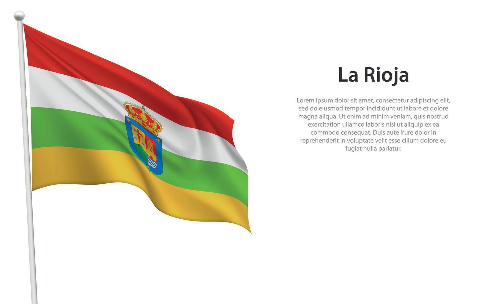 Isolated waving flag La Rioja vector