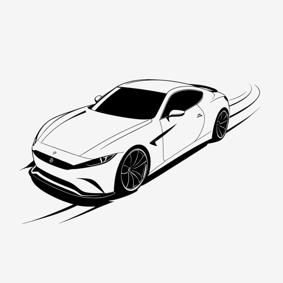 Sleek Sports Car in Motion vector