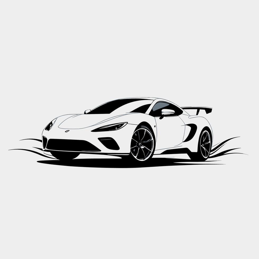 Sleek Sports Car in Motion vector
