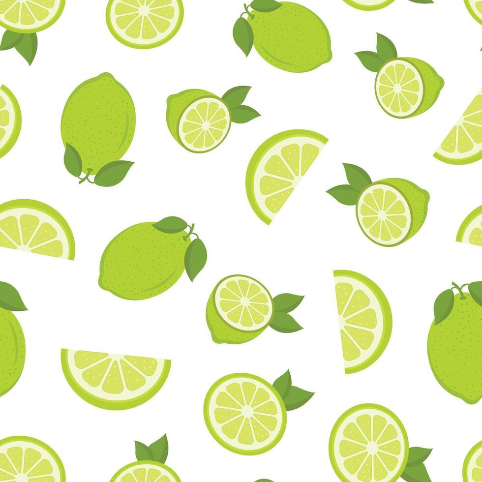 Lime fruit icon seamless pattern background in flat style. Organic fruits illustration on isolated background. Vitamin C food sign business concept. vector