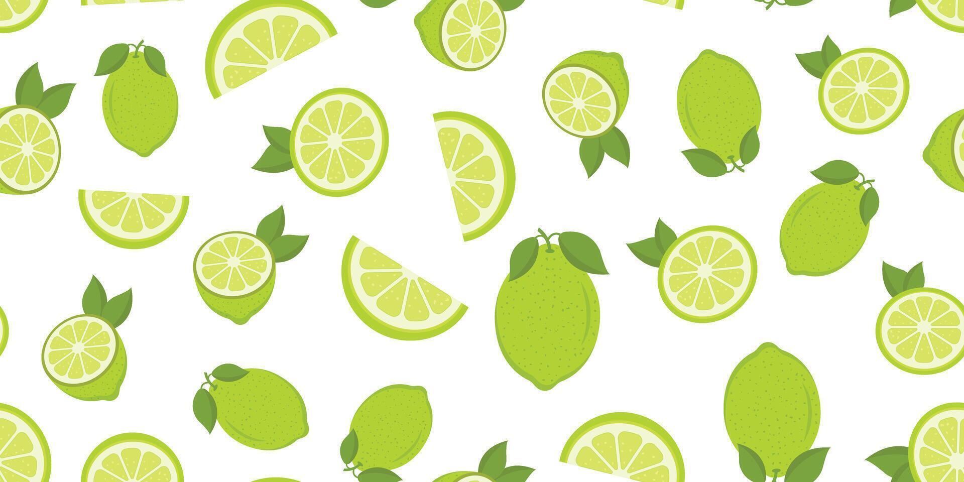 Lime fruit icon seamless pattern background in flat style. Organic fruits illustration on isolated background. Vitamin C food sign business concept. vector