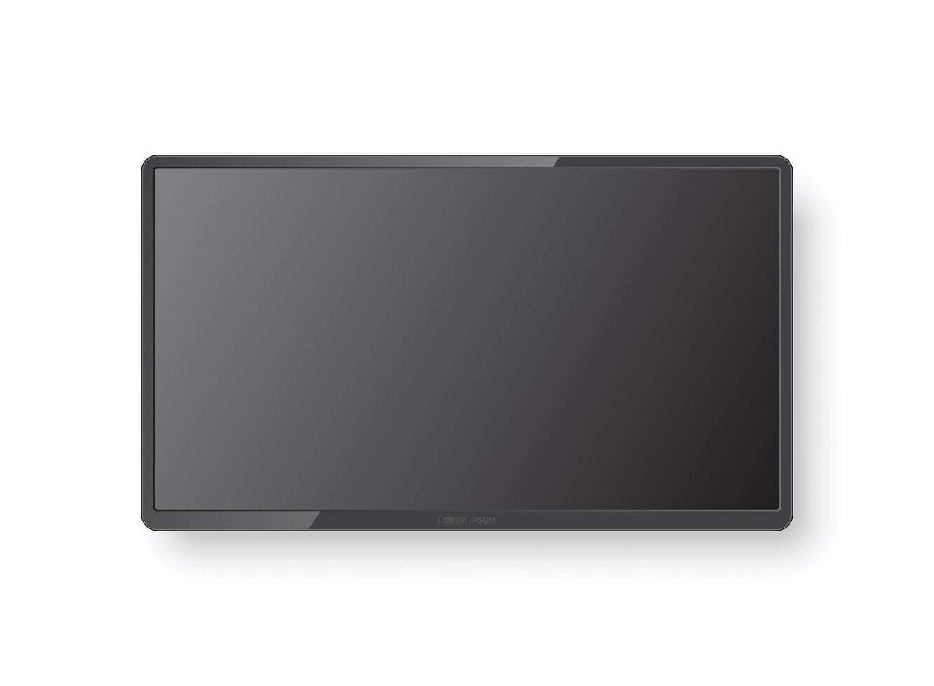 Thin frame monitor mock up icon in flat style. TV display illustration on isolated background. Electronic gadget sign business concept. vector
