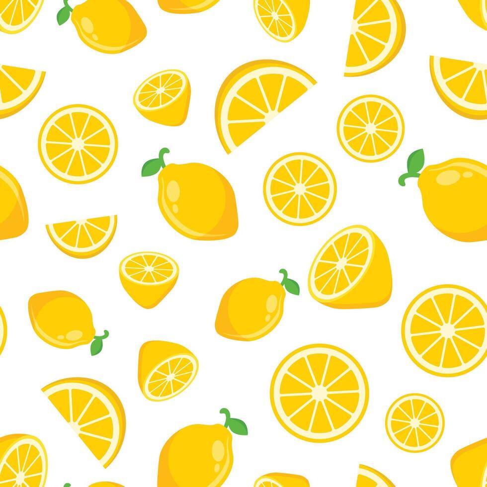 Lemon fruit icon seamless pattern background in flat style. Organic fruits illustration on isolated background. Vitamin C food sign business concept. vector