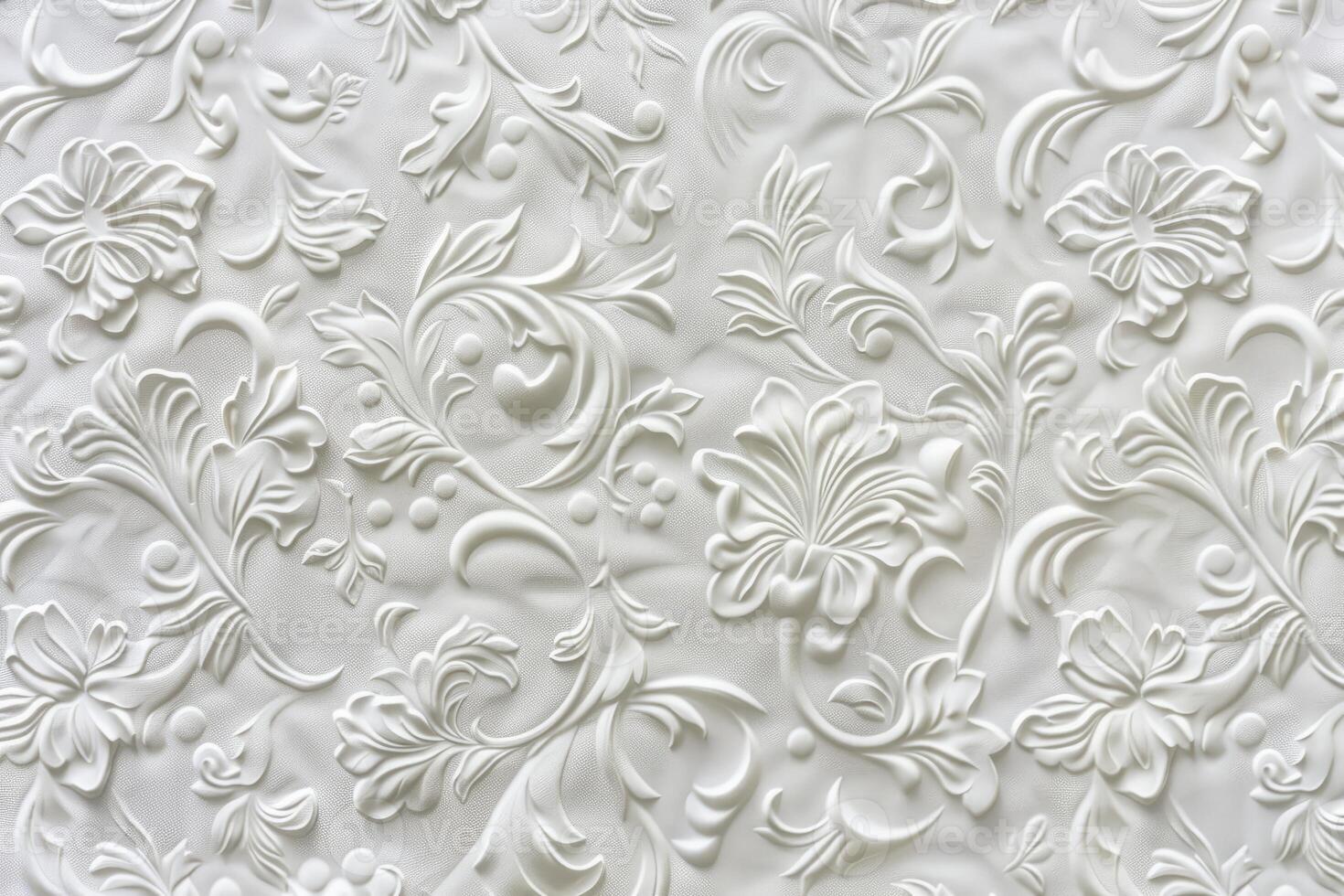 White background with beautiful white embossed pattern. photo