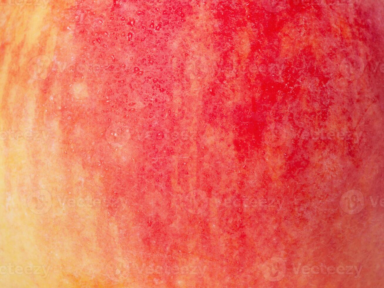 Red and yellow apple texture with water drops as background. photo