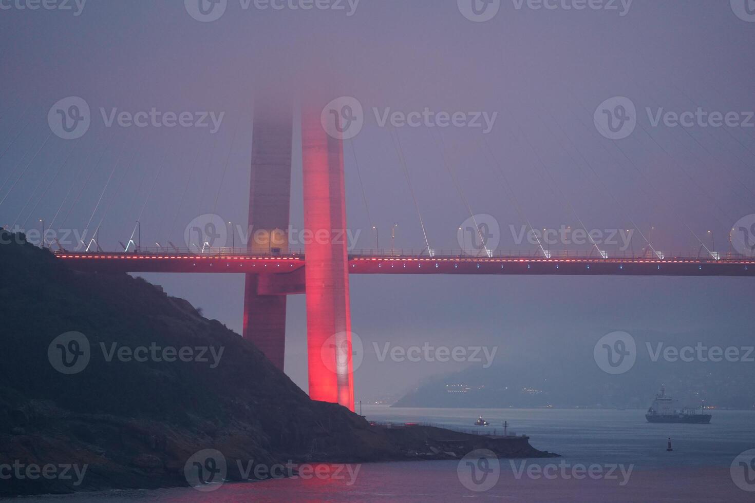 Yavuz Sultan Selim Bridge under fog in Istanbul, Turkiye photo