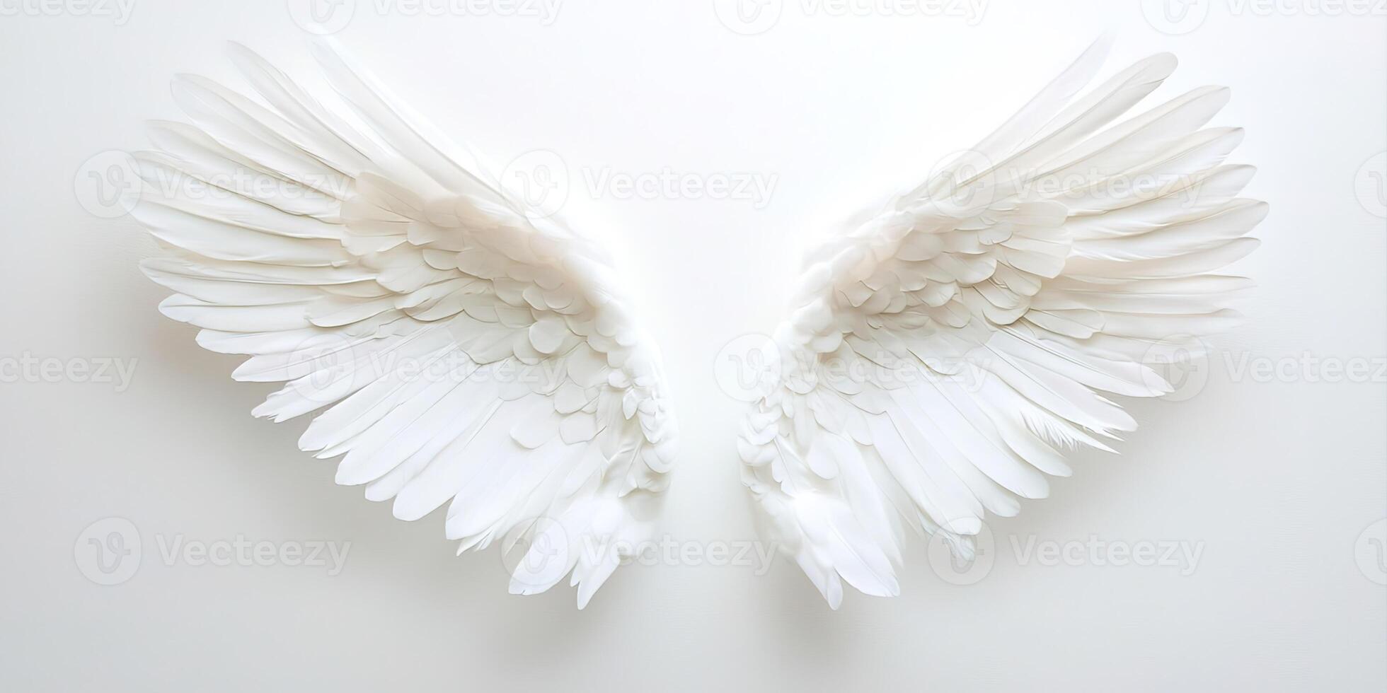 White feathered wings photo